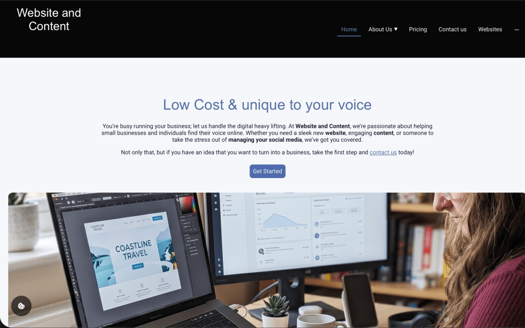 Screenshot of website and content dot co dot uk